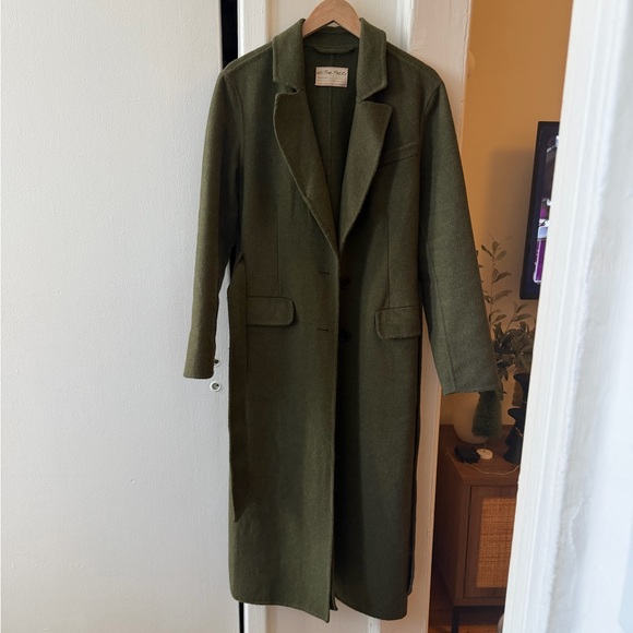 We The Free Jackets & Blazers - We The Free Olive Green Long Buttoned Down Jacket